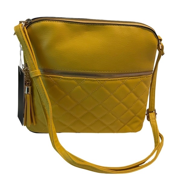 Handbags - Quilted Crossbody Bag - Vegan Leather